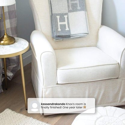 Upholstered Glider Swivel Rocker Chair, Charcoal