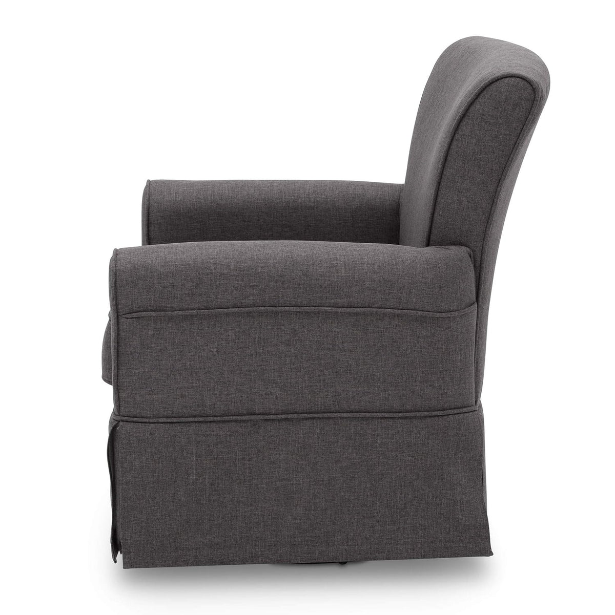 Upholstered Glider Swivel Rocker Chair, Charcoal