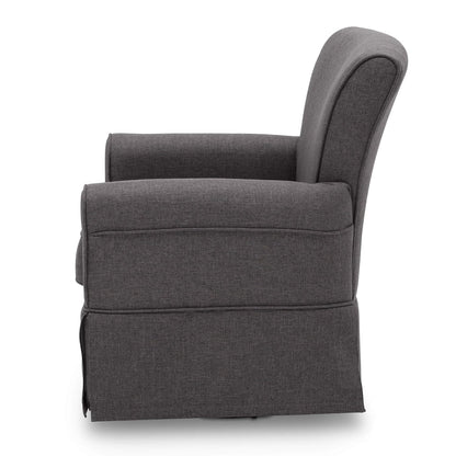 Upholstered Glider Swivel Rocker Chair, Charcoal