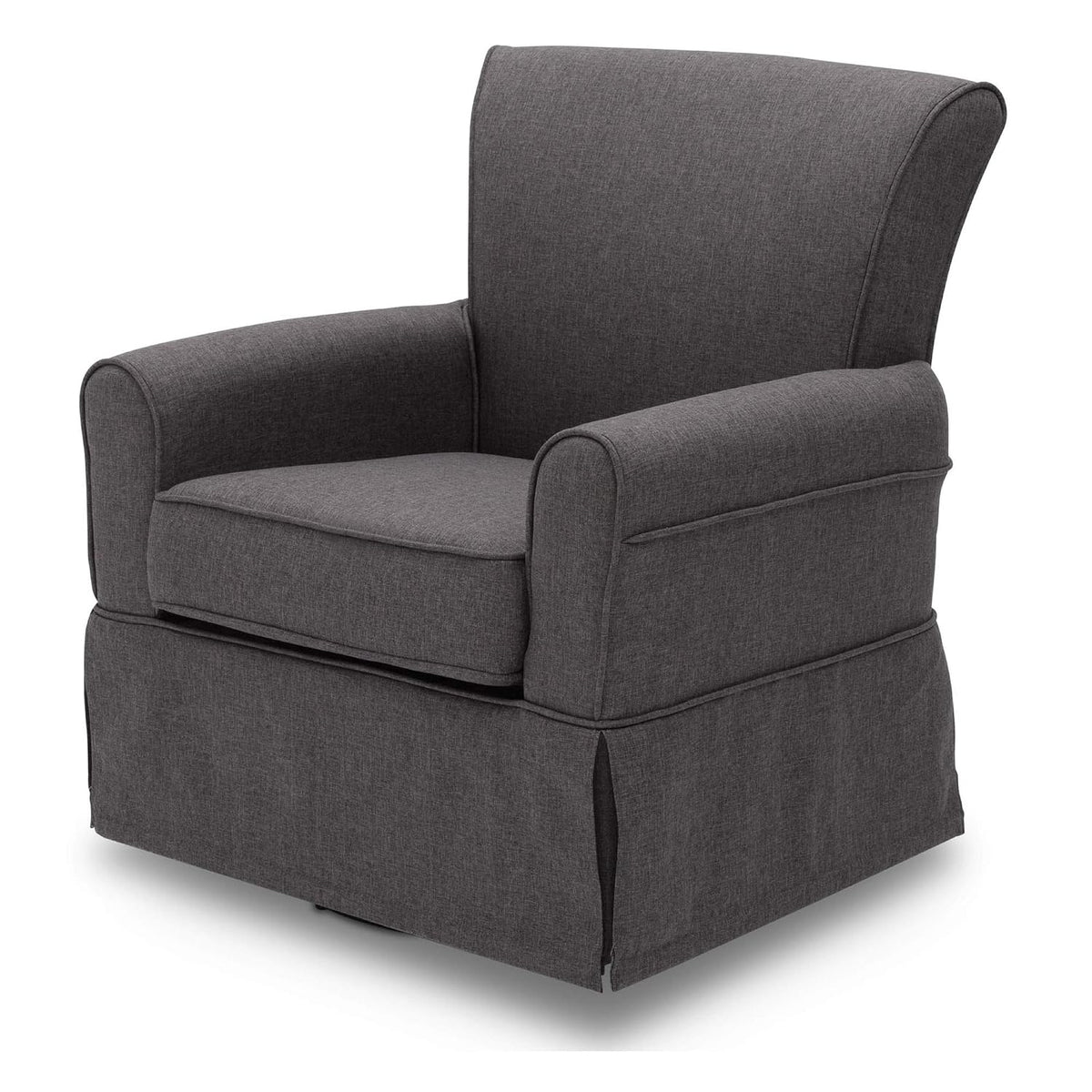 Upholstered Glider Swivel Rocker Chair, Charcoal
