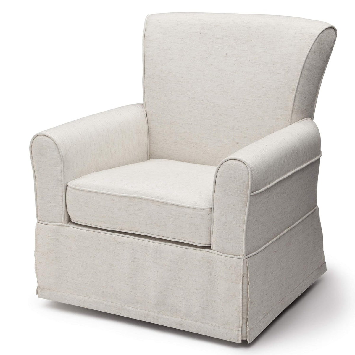 Upholstered Glider Swivel Rocker Chair, Charcoal