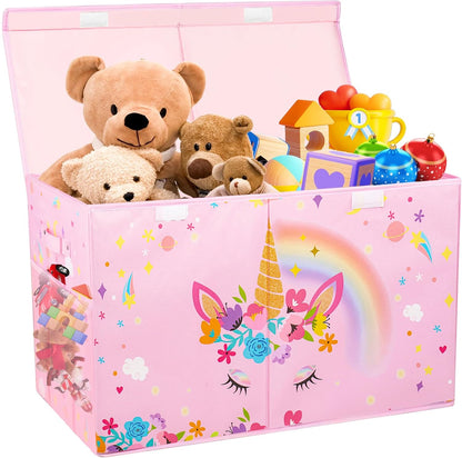 Large Toy Box, Sturdy Kids Storage Organizer for Boys Girls, 25"x13"x16"