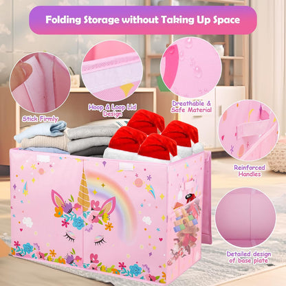 Large Toy Box, Sturdy Kids Storage Organizer for Boys Girls, 25"x13"x16"