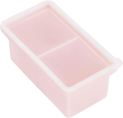 Silicone Freezer Tray With Lid Extra Large Soup Storage Container 2 Cup Portion For Stews Broth Meal Prep Freezing - Reusable Kitchen Tool (B)