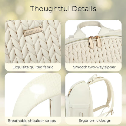 Large Diaper Bag Backpack, Stylish Baby Travel Diaper Bag, Beige