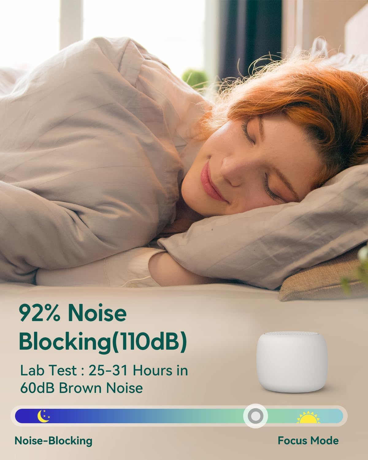 Pocket Mini Portable White Noise Machine for Travel, 15 Sounds