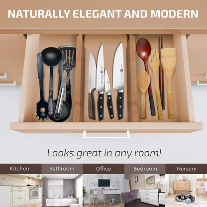 6-Pack Drawer Dividers 2.6-Inch High Dresser Drawer Organizer 16 to 22 Inch