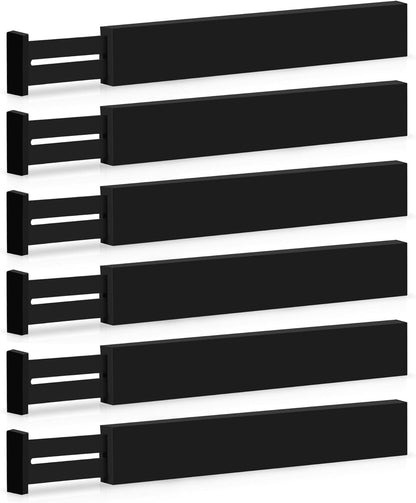 6-Pack Drawer Dividers 2.6-Inch High Dresser Drawer Organizer 16 to 22 Inch
