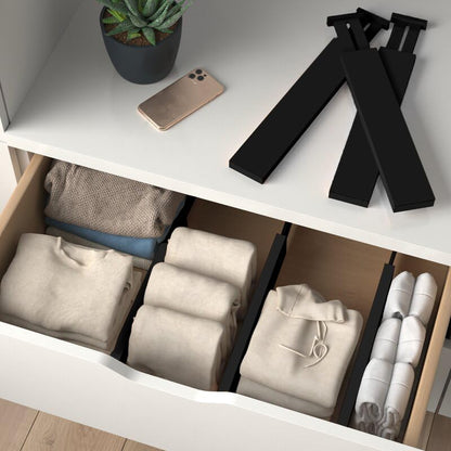 6-Pack Drawer Dividers 2.6-Inch High Dresser Drawer Organizer 16 to 22 Inch