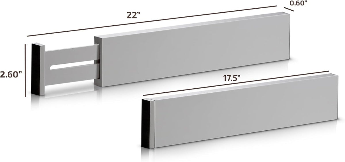6-Pack Drawer Dividers 2.6-Inch High Dresser Drawer Organizer 16 to 22 Inch