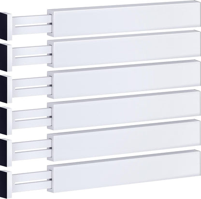 6-Pack Drawer Dividers 2.6-Inch High Dresser Drawer Organizer 16 to 22 Inch