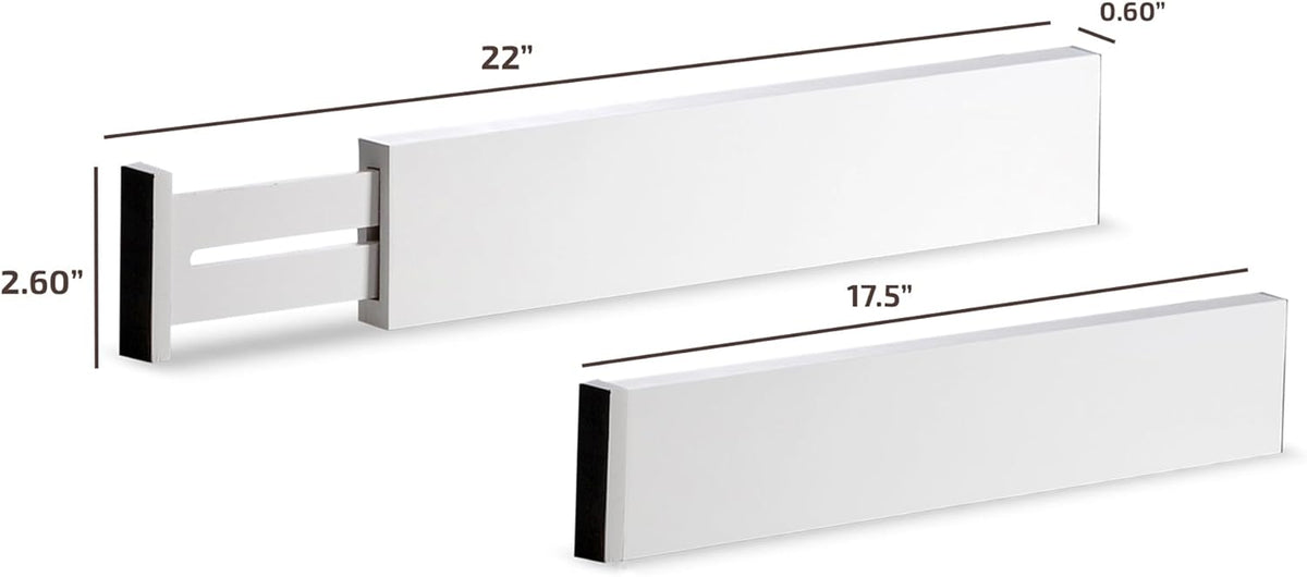 6-Pack Drawer Dividers 2.6-Inch High Dresser Drawer Organizer 16 to 22 Inch