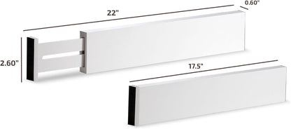 6-Pack Drawer Dividers 2.6-Inch High Dresser Drawer Organizer 16 to 22 Inch