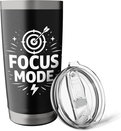 Focus Mode Productivity Mindset Minimal Design Stainless Steel Insulated Tumbler