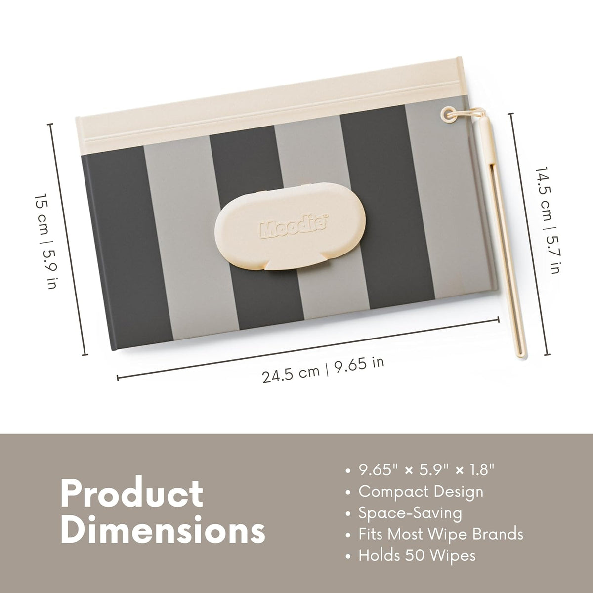 3PACK Baby Wipes Holder | Refillable Wipes Container w/DOUBLE-LOCK SEAL |Travel Wipe Case | Portable Wipe Dispenser | Reusable Wipes Pouch (Cloudy Grey, 3 PACK)