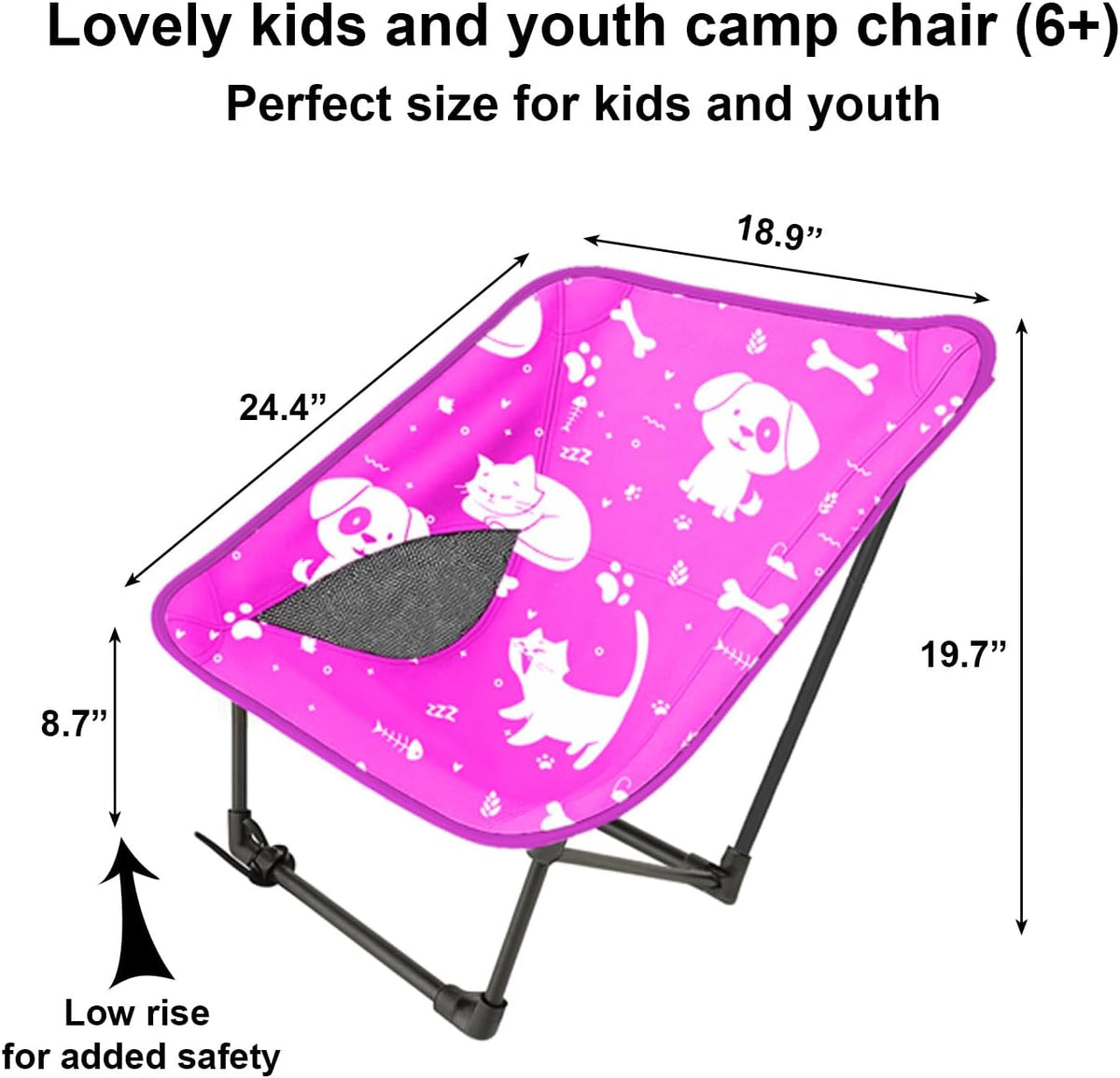 Youth and Kids Camping Chair | Ultra Lightweight, Foldable and Heavy Duty | Ideal Indoor/Outdoor Kid Chair for Camping, Sports and Lawn