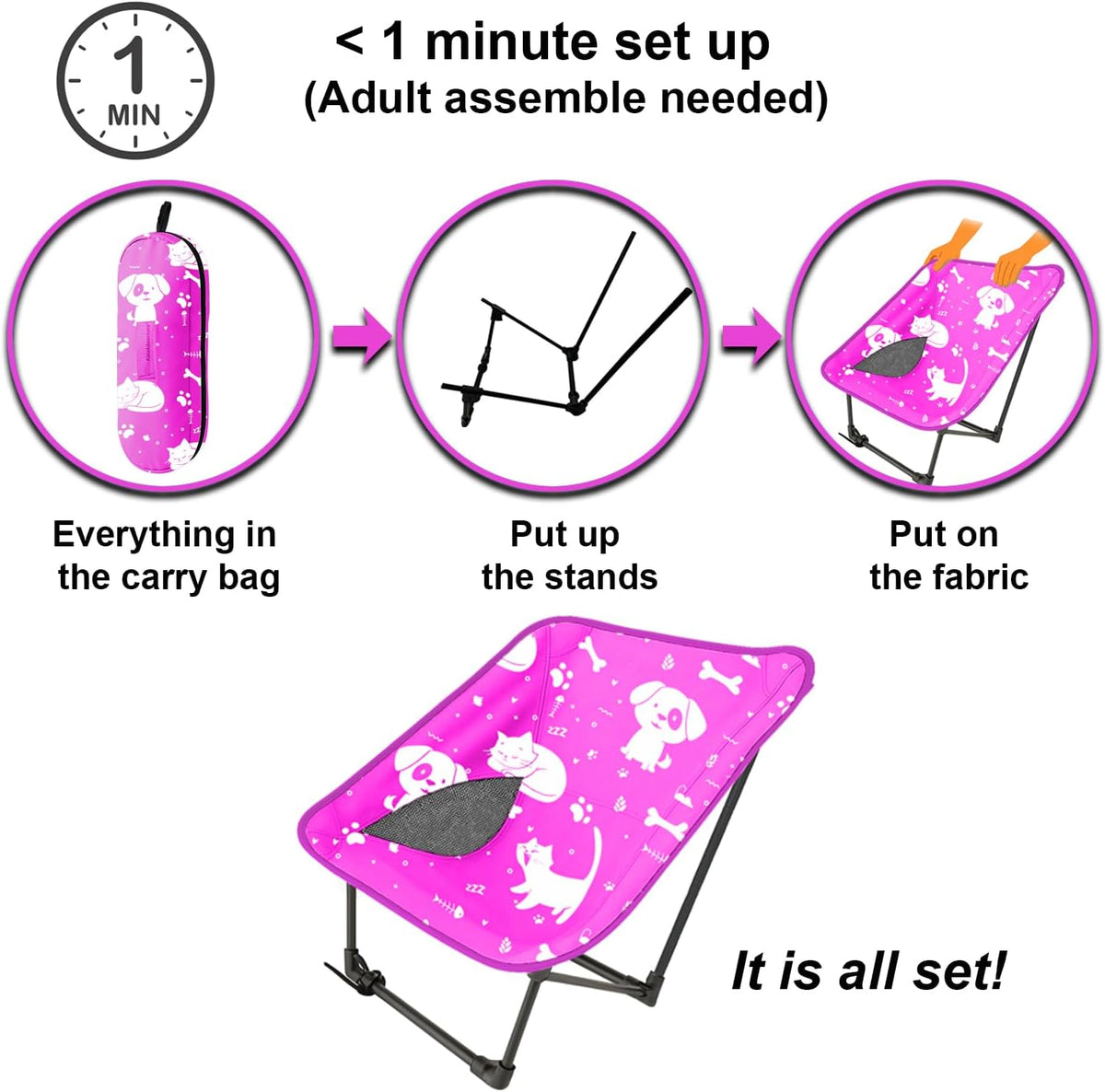 Youth and Kids Camping Chair | Ultra Lightweight, Foldable and Heavy Duty | Ideal Indoor/Outdoor Kid Chair for Camping, Sports and Lawn