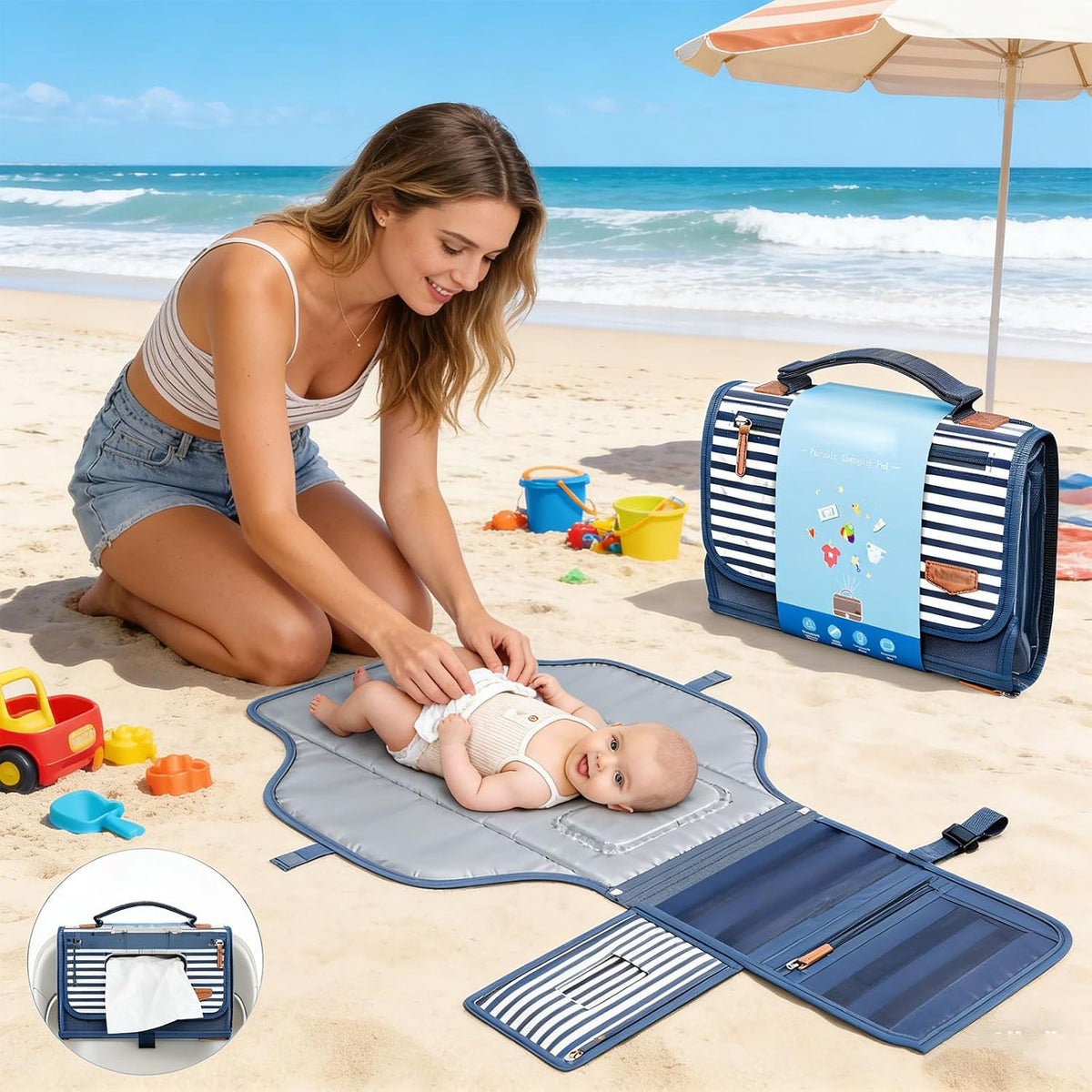 Foldable Lightweight Diaper Pad Portable Design for Parents on The Go Portable Changing Pad