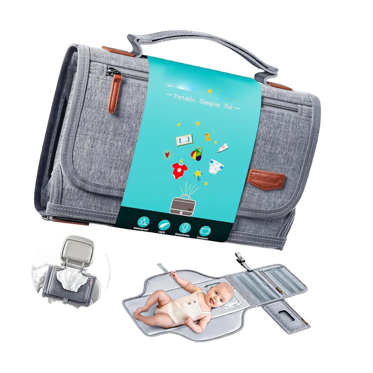 Foldable Lightweight Diaper Pad Portable Design for Parents on The Go Portable Changing Pad