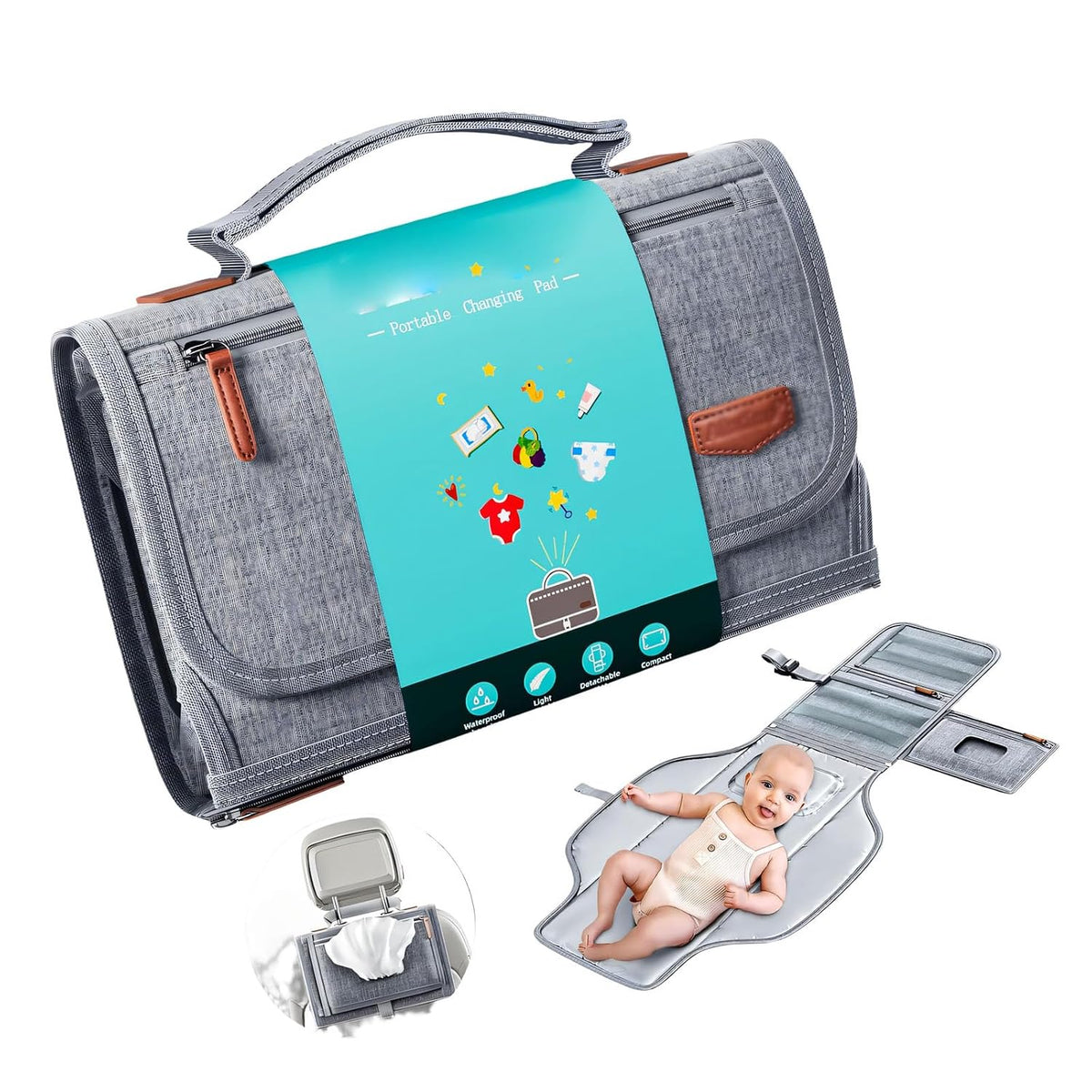 Foldable Lightweight Diaper Pad Portable Design for Parents on The Go Portable Changing Pad