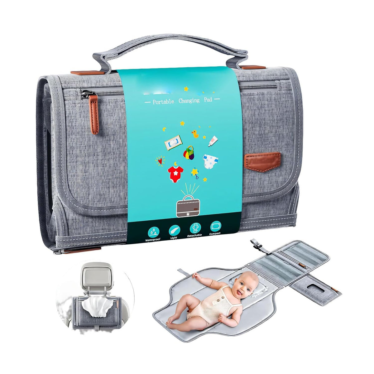 Foldable Lightweight Diaper Pad Portable Design for Parents on The Go Portable Changing Pad