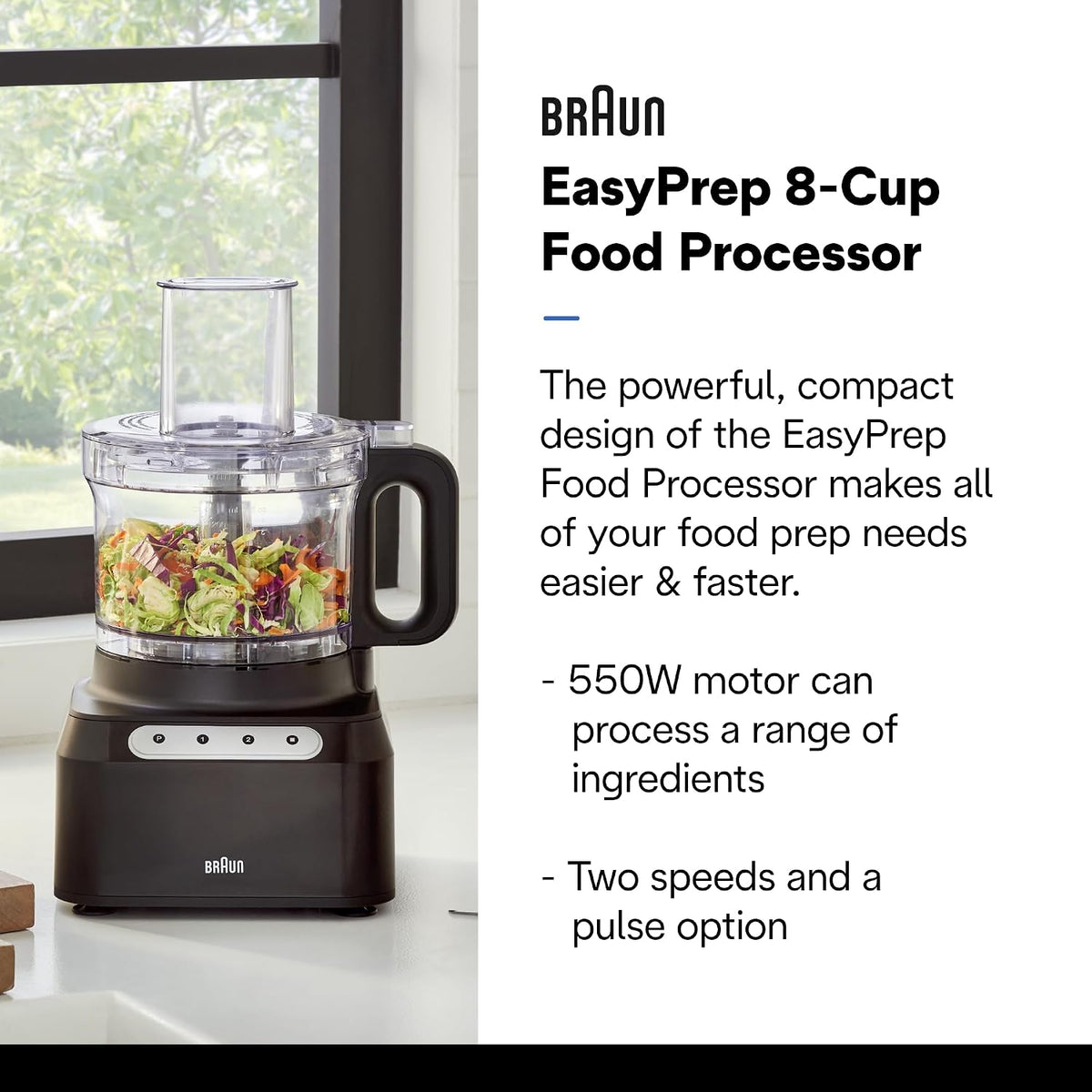 EasyPrep™ Mini Food Processor, 4 cup, Two Speed Pulse, QuadBlade