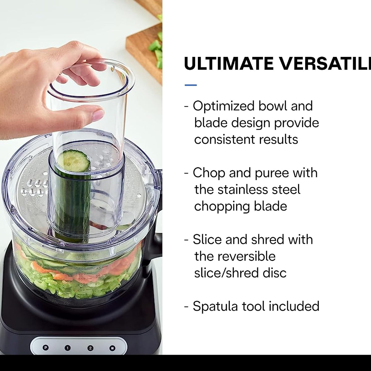EasyPrep™ Mini Food Processor, 4 cup, Two Speed Pulse, QuadBlade