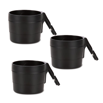 XL Car Seat Cup Holders for Radian and Everett Car Seats, Pack of 3 Cup Holders, Black