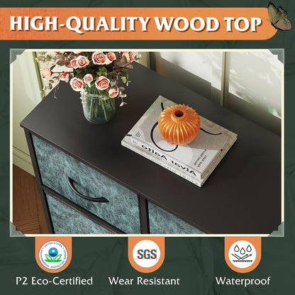 Wide Dresser for Bedroom, 5 Drawer Chest of Drawers, Dark Grey