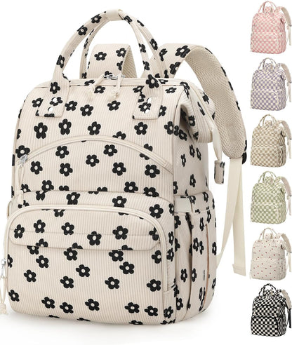 Corduroy Diaper Backpack for Mom,Travel Baby Diaper Bag for Girls&Boys