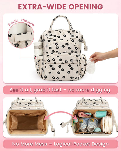 Corduroy Diaper Backpack for Mom,Travel Baby Diaper Bag for Girls&Boys