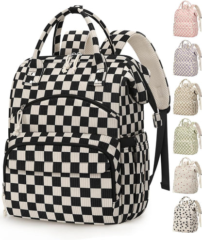 Corduroy Diaper Backpack for Mom,Travel Baby Diaper Bag for Girls&Boys