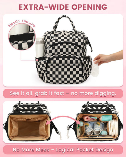 Corduroy Diaper Backpack for Mom,Travel Baby Diaper Bag for Girls&Boys
