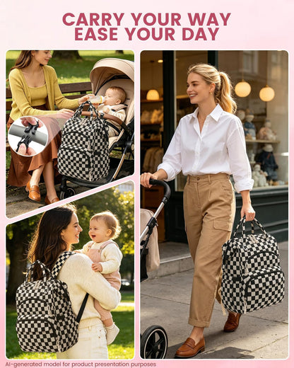 Corduroy Diaper Backpack for Mom,Travel Baby Diaper Bag for Girls&Boys
