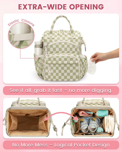 Corduroy Diaper Backpack for Mom,Travel Baby Diaper Bag for Girls&Boys