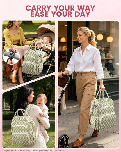 Corduroy Diaper Backpack for Mom,Travel Baby Diaper Bag for Girls&Boys