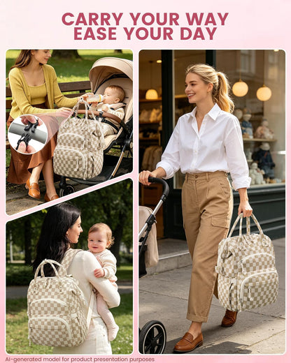 Corduroy Diaper Backpack for Mom,Travel Baby Diaper Bag for Girls&Boys