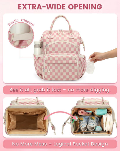 Corduroy Diaper Backpack for Mom,Travel Baby Diaper Bag for Girls&Boys