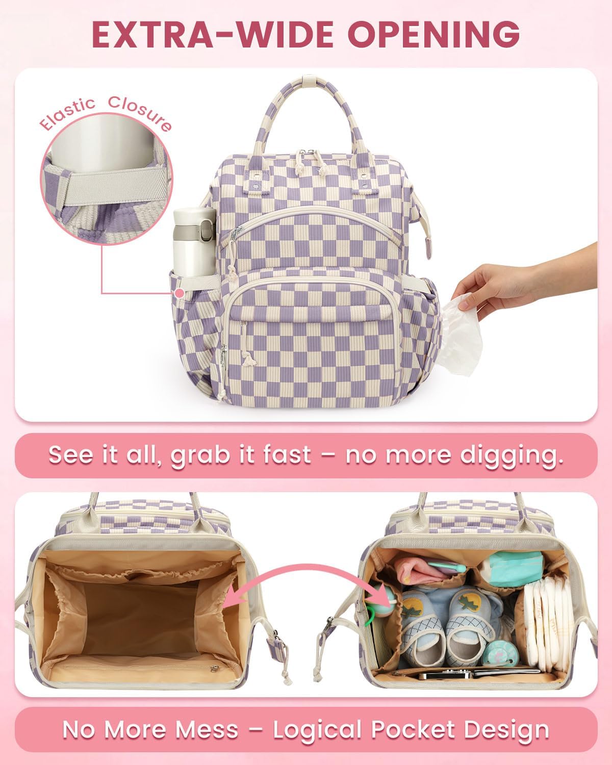 Corduroy Diaper Backpack for Mom,Travel Baby Diaper Bag for Girls&Boys