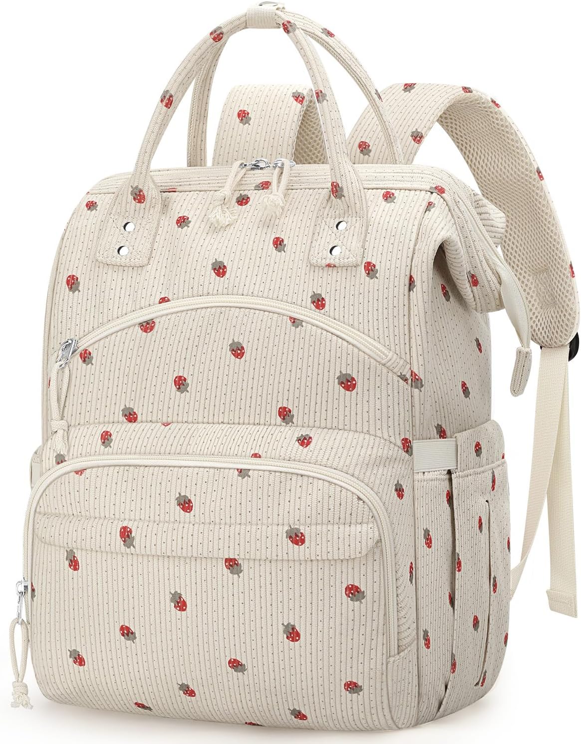 Corduroy Diaper Backpack for Mom,Travel Baby Diaper Bag for Girls&Boys