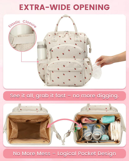 Corduroy Diaper Backpack for Mom,Travel Baby Diaper Bag for Girls&Boys