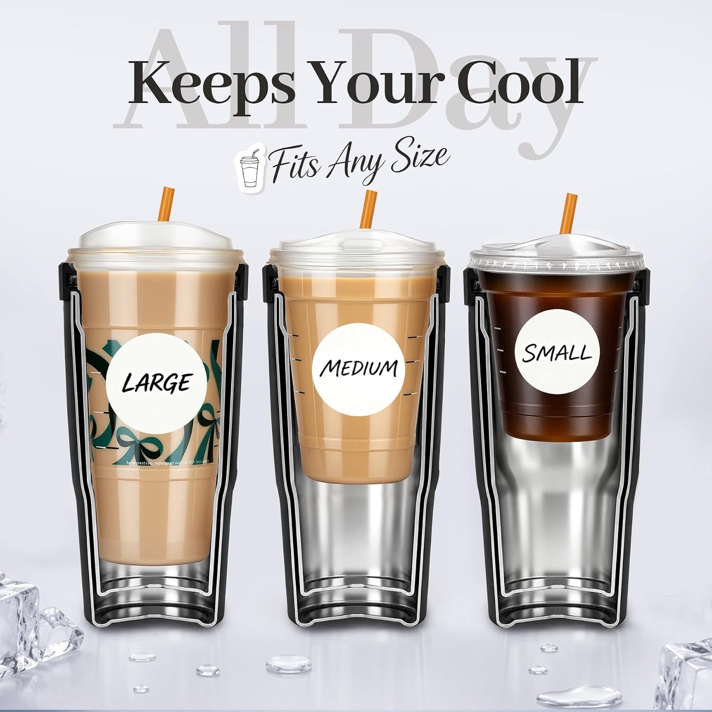 28 oz Iced Coffee Tumbler with Leak-Proof Lid – Stainless Steel Vacuum Insulated Travel Mug & Sleeve, Keeps Drinks Hot or Cold (Latte)