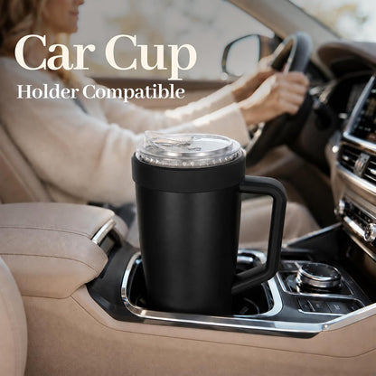 28 oz Iced Coffee Tumbler with Leak-Proof Lid – Stainless Steel Vacuum Insulated Travel Mug & Sleeve, Keeps Drinks Hot or Cold (Latte)