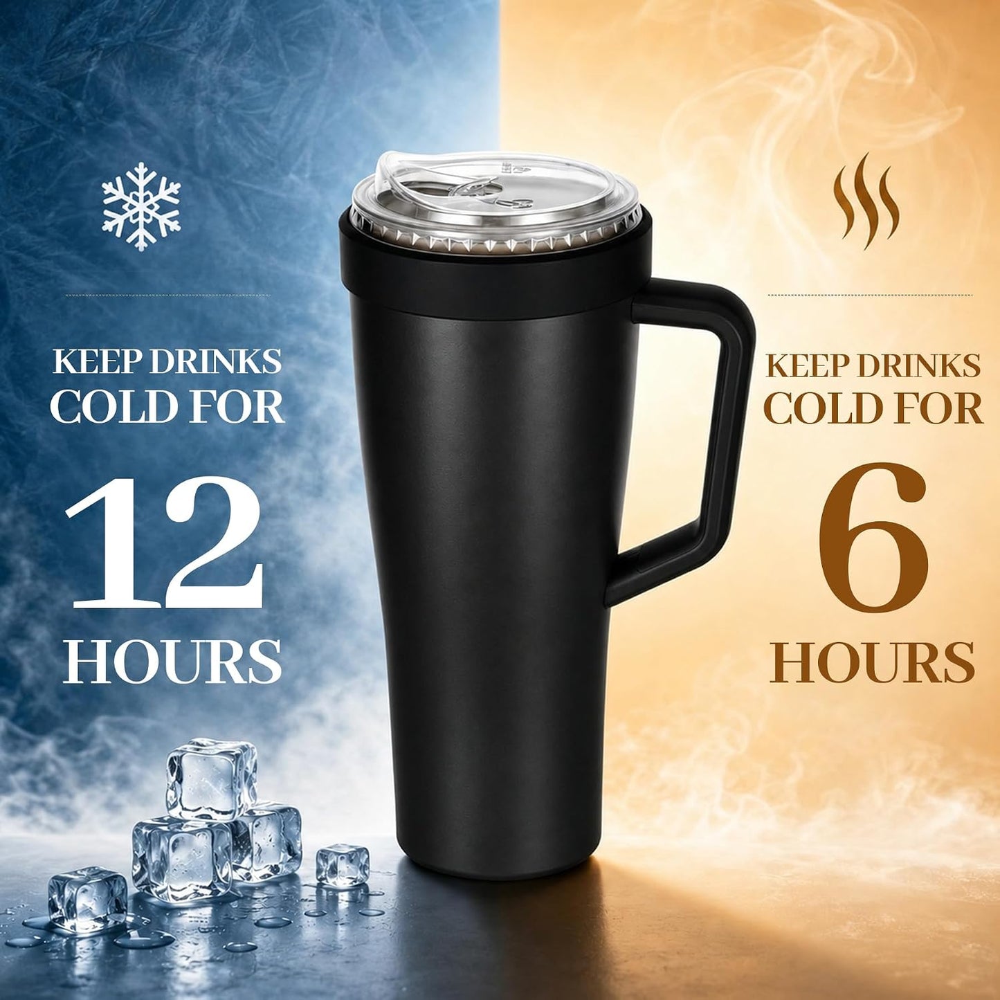28 oz Iced Coffee Tumbler with Leak-Proof Lid – Stainless Steel Vacuum Insulated Travel Mug & Sleeve, Keeps Drinks Hot or Cold (Latte)