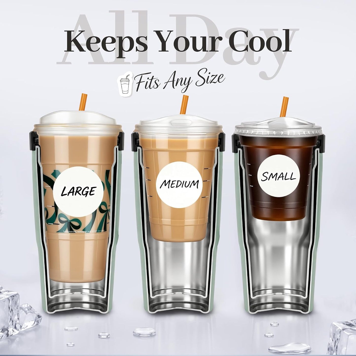 28 oz Iced Coffee Tumbler with Leak-Proof Lid – Stainless Steel Vacuum Insulated Travel Mug & Sleeve, Keeps Drinks Hot or Cold (Latte)