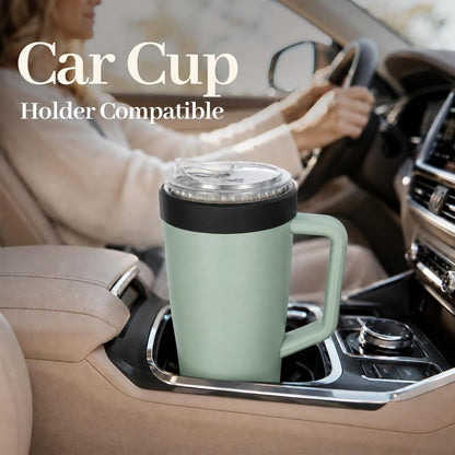 28 oz Iced Coffee Tumbler with Leak-Proof Lid – Stainless Steel Vacuum Insulated Travel Mug & Sleeve, Keeps Drinks Hot or Cold (Latte)