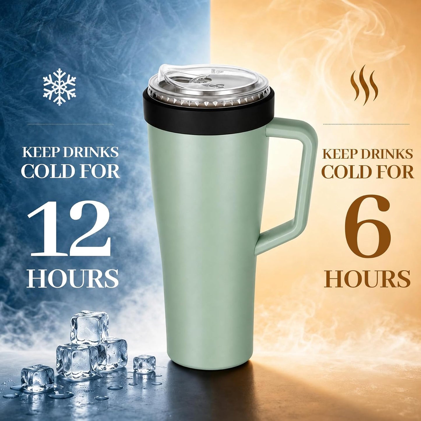 28 oz Iced Coffee Tumbler with Leak-Proof Lid – Stainless Steel Vacuum Insulated Travel Mug & Sleeve, Keeps Drinks Hot or Cold (Latte)