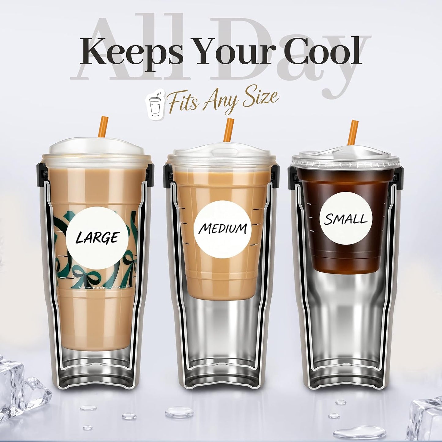 28 oz Iced Coffee Tumbler with Leak-Proof Lid – Stainless Steel Vacuum Insulated Travel Mug & Sleeve, Keeps Drinks Hot or Cold (Latte)