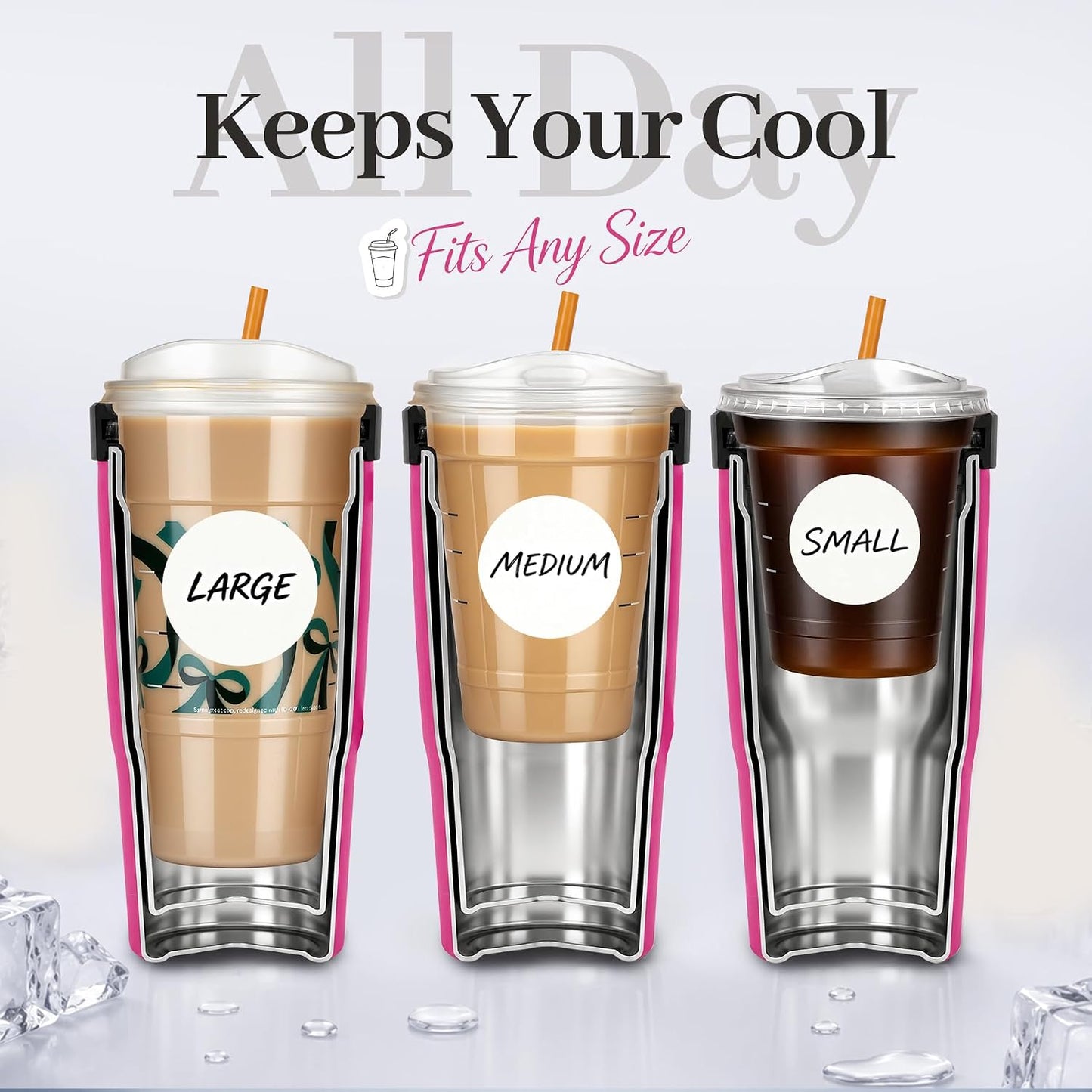 28 oz Iced Coffee Tumbler with Leak-Proof Lid – Stainless Steel Vacuum Insulated Travel Mug & Sleeve, Keeps Drinks Hot or Cold (Latte)