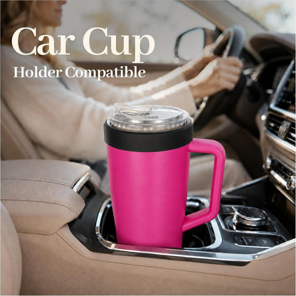 28 oz Iced Coffee Tumbler with Leak-Proof Lid – Stainless Steel Vacuum Insulated Travel Mug & Sleeve, Keeps Drinks Hot or Cold (Latte)